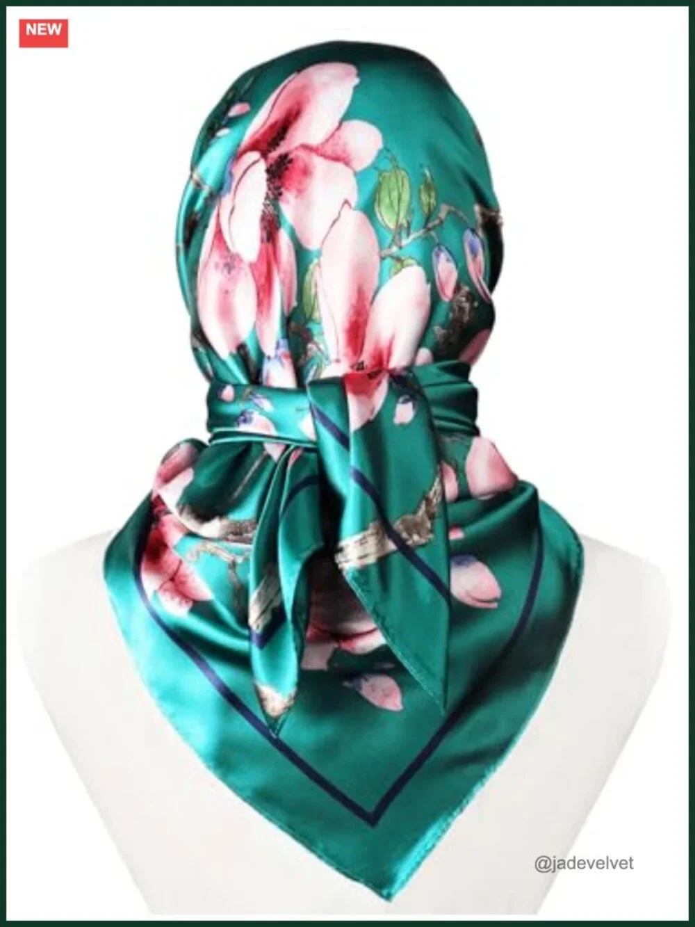 Silk Feel Satin Head Scarf for Women, 35x35 Large Square Bandana, Hair Wrap for